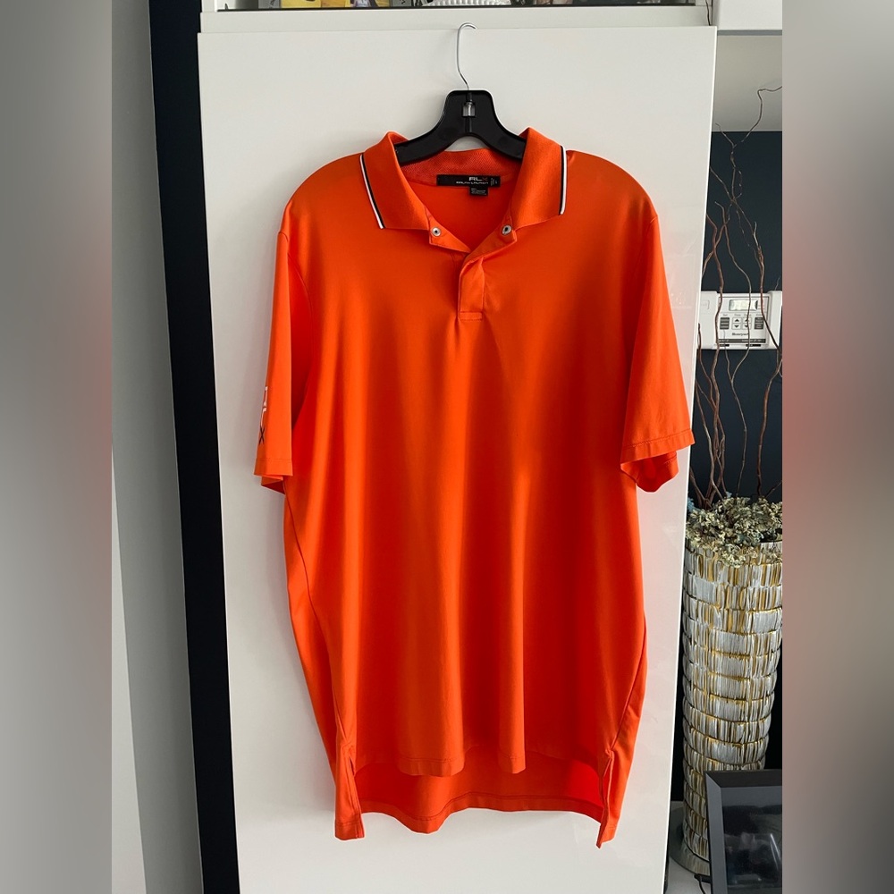 Ralph Lauren RLX Orange Golf Polo Size Large